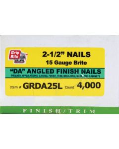 Grip-Rite 15-Gauge Bright 34 Degree DA-Style Angled Finish Nail, 2-1/2 In. (4000 Ct.)