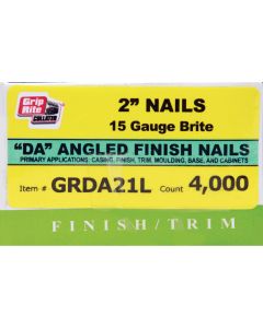 Grip-Rite 15-Gauge Bright 34 Degree DA-Style Angled Finish Nail, 2 In. (4000 Ct.)