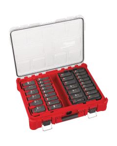 Milwaukee SHOCKWAVE Standard/Metric 1/2 In. Drive 6-Point Deep Impact Driver Set with PACKOUT Organizer (31-Piece)