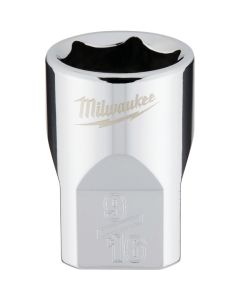 Milwaukee 3/8 In. Drive 9/16 In. 6-Point Shallow Standard Socket with FOUR FLAT Sides