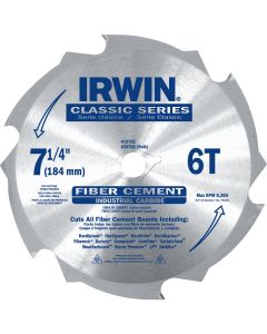 Irwin Classic Series 7-1/4 In. 6-Tooth Fiber Cement Circular Saw Blade