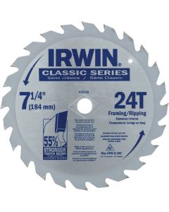 Irwin Classic Series 7-1/4 In. 24-Tooth Framing/Ripping Circular Saw Blade