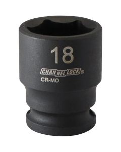 Channellock 3/8 In. Drive 18 mm 6-Point Shallow Metric Impact Socket