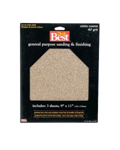 Do it Best General Purpose 9 In. x 11 In. 40 Grit Extra Coarse Sandpaper (3-Pack)