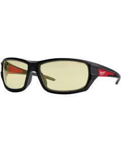 Milwaukee Performance Red & Black Frame Safety Glasses with Yellow Fog-Free Lenses