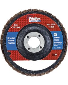 Weiler Vortec 4 In. x 5/8 In. 36-Grit Type 29 Angle Grinder Flap Disc