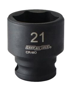 Channellock 3/8 In. Drive 21 mm 6-Point Shallow Metric Impact Socket
