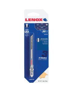Lenox T-Shank 3-5/8 In. x 20 TPI High Carbon Steel Jig Saw Blade, Clean Scroll Soft Wood (3-Pack)