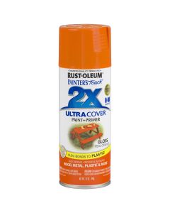 Rust-Oleum Painter's Touch 2X Ultra Cover 12 Oz. Gloss Paint + Primer Spray Paint, Real Orange