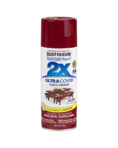 Rust-Oleum Painter's Touch 2X Ultra Cover 12 Oz. Gloss Paint + Primer Spray Paint, Colonial Red