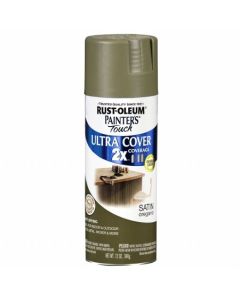 Rust-Oleum Painter's Touch 2X Ultra Cover 12 Oz. Satin Paint + Primer Spray Paint, Oregano