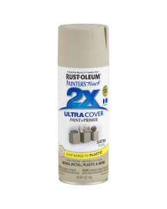 Rust-Oleum Painter's Touch 2X Ultra Cover 12 Oz. Satin Paint + Primer Spray Paint, Fossil