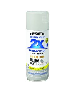 12 Oz Rust-Oleum 331184 Perfect Gray Painter's Touch 2X Ultra Cover Paint + Primer Spray Paint, Matte