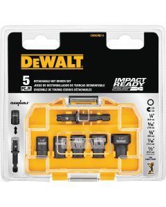 DEWALT Impact Ready 5-Piece Cleanable Magnetic Nutdriver Bit Set