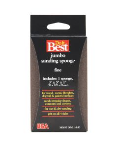 Do it Best Jumbo All-Purpose 3 In. x 5 In. x 1 In. 120 Grit Fine Sanding Sponge
