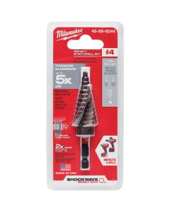 Milwaukee Shockwave Impact Duty 3/16 In. - 7/8 In. #4 Step Drill Bit, 12 Steps