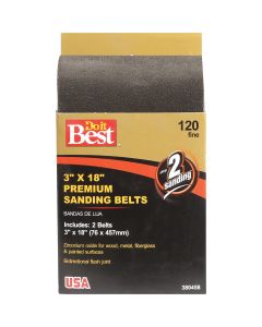Do it Best 3 In. x 18 In. 120 Grit Heavy-Duty Premium Sanding Belt (2-Pack)