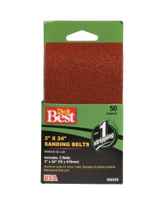 Do it Best 3 In. x 24 In. 80 Grit Heavy-Duty Sanding Belt (2-Pack)