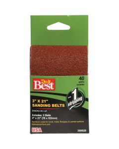 Do it Best 3 In. x 21 In. 40 Grit Heavy-Duty Sanding Belt (2-Pack)