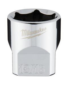 Milwaukee 3/8 In. Drive 13/16 In. 6-Point Shallow Standard Socket with FOUR FLAT Sides