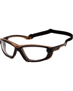 Carhartt Toccoa Black & Tan Frame Safety Glasses with Clear H2MAX Anti-Fog Lenses