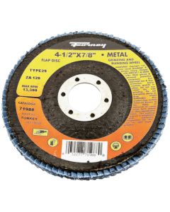 Forney 4-1/2 In. x 7/8 In. 120-Grit Type 29 Blue Zirconia Angle Grinder Flap Disc