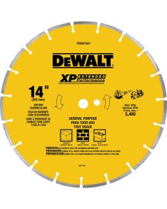 DEWALT Extended Performance 14 In. Segmented Rim Dry/Wet Cut Diamond Blade