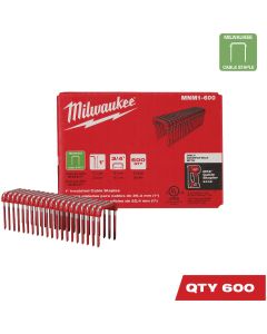 Milwaukee 1 In. x 3/4 In. Insulated Cable Staples (600-Count)