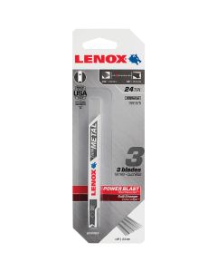 Lenox U-Shank 3-5/8 In. x 24 TPI Bi-Metal Jig Saw Blade, Thin Metal (3-Pack)