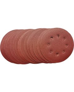 5 In. 120-Grit 8-Hole Pattern Vented Sanding Disc with Hook & Loop Backing (15-Pack)