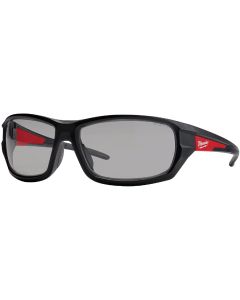 Milwaukee Performance Red & Black Frame Safety Glasses with Gray Fog-Free Lenses