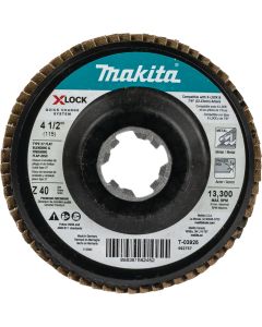 Makita X-LOCK 4-1/2 In. x 7/8 In. 40-Grit Type 27 Zirconia Angle Grinder Flap Disc
