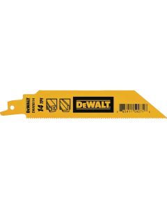 DEWALT 6 In. 14 TPI Bi-Metal Reciprocating Saw Blade (5-Pack)