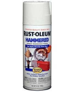 12 Oz Rust-Oleum 248072 White Stops Rust Hammered Spray Paint