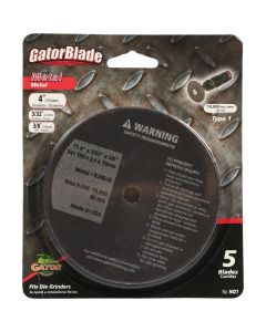 Gator Blade Type 1 4 In. x 3/32 In. x 3/8 In. Metal Cut-Off Wheel (5-Pack)