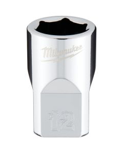 Milwaukee 3/8 In. Drive 12 mm 6-Point Shallow Metric Socket with FOUR FLAT Sides