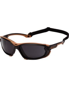 Carhartt Toccoa Black & Tan Frame Safety Glasses with Gray H2MAX Anti-Fog Lenses