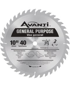 Avanti 10 In. 40-Tooth General Purpose Circular Saw Blade