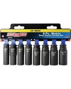 Channellock Metric 3/8 In. Drive 6-Point Deep Impact Driver Set (8-Piece)