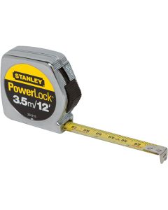 Stanley PowerLock 3.5m/12 Ft. Metric/SAE Tape Measure