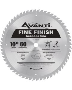 Avanti 10 In. 60-Tooth Fine Finish Circular Saw Blade