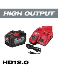 Milwaukee M18 REDLITHIUM High Output 18 Volt Lithium-Ion 12.0 Ah Tool Battery w/M18 & M12 Rapid Charger