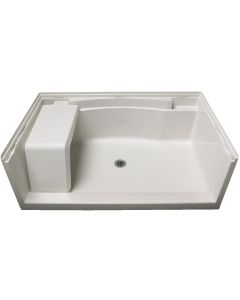 Sterling Accord 60 In. W x 36 In. D Center Drain Seated Shower Floor & Base in White