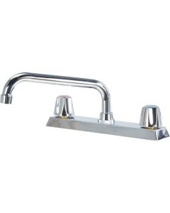 Home Impressions Dual Handle Metal Knob Kitchen Faucet, Chrome