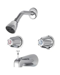 Home Impressions Chrome 2-Handle Metal Knob Tub & Shower Faucet