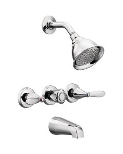 Moen Adler Chrome 3-Handle Lever Tub and Shower Faucet