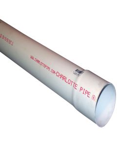 Charlotte Pipe 3 In. x 10 Ft. Solid PVC Drain and Sewer Pipe, Belled End