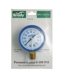 Campbell 1/4 In. x 2 In. 0 to 100 psi Pressure Gauge