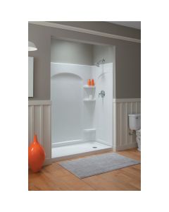 Sterling Ensemble 31-1/4 In. W x 72-1/2 In. H x 1-1/4 In D Curved Shower End Wall Set in White