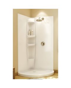 Maax Olympia 2-Piece 36 In. W x 77 In. H x 36 In. D Shower Wall Set in White
